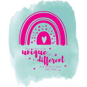 Girls Shine in Your Own Way Adventurous Quote Wall Decal Decoration Boho Rainbow Cute Little Stars Sparkle Mini Heart Lasts Years and Easily Removable - Size: 24 in(W) x 30 in(H)