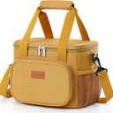 Lifewit Medium Lunch Bag Insulated Lunch Box Soft Cooler Cooling Tote for Adult Men Women, Brown 12-Can (9L)
