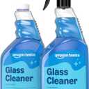 Amazon Basics Glass Cleaner, Streak-Free Shine, 32 Fl Oz, Pack of 2 with 1 Sprayer