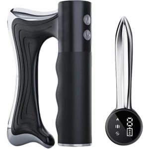 Electric Muscle Scraper Tool with Vibration,Massage& Heat, Portable Gua Sha Massager for Full Body Muscle Recovery, Relaxation, and Pain Relief (Black)