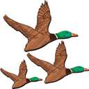 Wenqik 3 Size Mallard Duck Wall Art Wooden Ducks Wall Decor Rustic Flying Birds Decor Carved for Home Living Room Bedroom Office(Normal Size,Green)