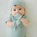 PurComfy SuperSoft Baby Mittens, Bamboo Viscose Infant Newborn Mittens for Girls Boys No Scratch Gloves 6 Pack (Rainbow Gem Blues)