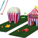 FunPark Inflatable Mini Golf Set  13-Piece Course with Adjustable Clubs, Balls, Putting Cups, Green Mats and Themed Obstacles for Indoor or Outdoor Play, Active Game for Boys ANG Girls, Ages 6+