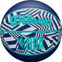 Wilson NBA DRV Outdoor Basketball with Pump (Size 6 - 28.5", Dazzle Camo Indigo/Teal)