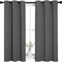 NICETOWN Grey Blackout Curtain Panels for Bedroom, Thermal Insulated Grommet Top Blackout Draperies and Drapes for Basement (2 Panels, W34 x L45-inch, Grey)