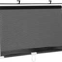 Amosfun Retractable Car Windshield Sunshade - 49x15 Inch Black PVC and Metal Shade Curtain, Heat Insulation, Easy Installation, for Side and Rear Windows