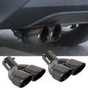 OtpOutopa 2PCS Dual Exhaust Tip 2.48 inch Inlet, Universal Black Car Exhaust Tips Curved Muffler Tip Modification Tail Pipe Tail Throat, Adjustable Car Thickened Decoration Pipe