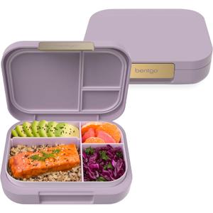 Bentgo Modern - Adult & Teen Bento Lunch Box; 3-4 Compartments, Leak-Resistant, 5.5 Cup Capacity/44 fl oz, Improved Locking Clips, Reusable, BPA-Free, Dishwasher/Microwave Safe Tray (Orchid)