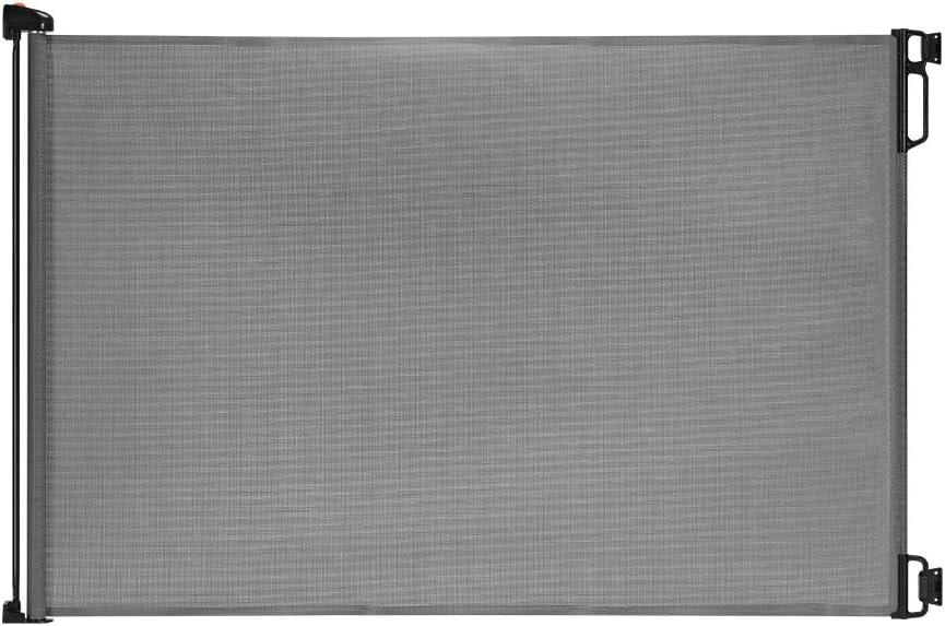 EasyBaby Retractable Baby Gate, 33" Tall, Extends up to 55'' Wide, Grey/Child Safety Baby Gates, Pet Retractable Gates for Stairs, Doorways, Hallways, Indoor and Outdoor (Gray)