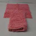 Bathroom Rugs Sets 2 Piece,Super Absorbent Soft,Thick,Machine Washable Chenille Bath Mat,Non Slip Toilet Floor Rug,Bath Mats for Bathroom,20x32 Plus 20x20 U Shape,Pink