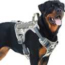 Auroth Tactical Dog Training Harness No Pulling Front Clip Leash Adhesion Reflective K9 Pet Working Vest Easy Control for Large Dogs Grey Camo L (L(Neck:18-29",Chest:24-37"),45-80 lbs)