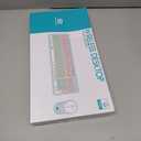 FD Wireless Keyboards and Mouse Combo - 2.4GHz USB Cordless, Cute Wireless Keyboard Round Keys, Quiet and Slim Set for Laptop, Computer, TV and Mac - Blue Pale Green Colorful