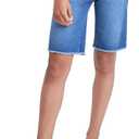 YMI Girls Girls Essential Cuffed Pull-on BermudaBermuda Shorts, Size 7 (Blue)
