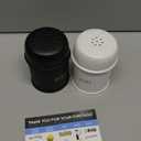 AuldHome Design Salt and Pepper Shaker Set (Matte Black/White); Contemporary Modern Farmhouse Retro Enamel Style Shaker Set