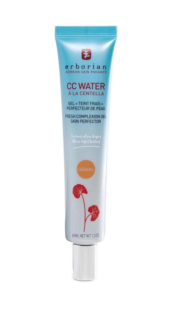 Erborian CC Water Gel Color Corrector, Tone-Evening Skincare Makeup Hybrid Hydrates, Blurs for Glass, Dewy, Glowy Finish, Lightweight, Korean Skincare (1.3 Ounce (Pack of 1), Caramel)