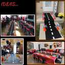 7inch Orange Racing Traffic Cones With Holes on Top,Checkered Flags,Racetrack Floor Runner,Race Car Birthday Party Supplies,Racing Car Table Centerpiece Decorations 38PCS