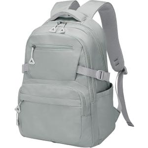 Girls Backpack, Lightweight Aesthetic Bookbag with Anti-Theft Pocket, Fit 15.6 Inch Laptop Backpack for College and Daily Use (Gray)