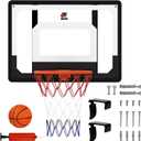 CYFIE Wall Mount Large Basketball Hoop with Door Hooks, 32" x 23" Backboard, Ball and Rim, Outdoor lndoor Basketball Hoops Games Set for Youth Adults Kids Gifts