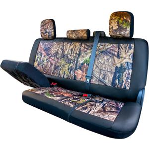 Season Guard Mossy Oak Camo Truck Bench Seat Cover Fits All Full-Size Silverado F-150 Ram Sierra Titan Tundra Pickup Trucks; Folding Bench or Standard Bench Seats; 600D Oxford Fabric with Faux Leather