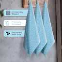 Turquiose Blue Kitchen Towels Set of 3, Durable & Super Absorbent Dishcloths Pack, 100% Cotton, Reusable, Durable, Quick Dry Towels for Daily Kitchen Use, Wiping & Drying Dishes