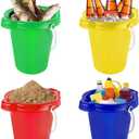 Large Sand Bucket Pail with Shovel, 7'' Large Size Sand Water Bucket for Beach Fun Great Summer Party Accessory, 7.5 x 6.7 inches , 7.5 inches