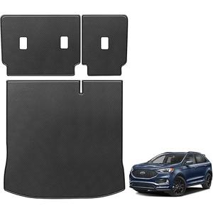 TTX LIGHTING Cargo Liner and Rear Backrest Mat for 2018-2023 Chevy Traverse - Custom Fit PU Leather Cargo Liner and Rear Backrest Protector - All Weather Waterproof Cargo Mats