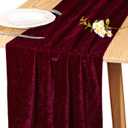 Velvet Table Runner 20 x 120 Inches 10ft Luxurious Thick Soft Velvet Valentine's Day Christmas Thanksgiving Wedding Reception Table Runner for Party Reception Decorations(Burgundy, 1 Pack)
