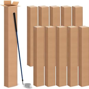 10 Pcs 4x4x48 Inch Tall Corrugated Cardboard Boxes, 4"L x 4"W x 48"H Golf Club Shipping Boxes - Shipping, Moving, Packaging, Mailing, Storage Box for Home or Business