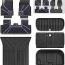3W Tesla Model Y 2025 2026 Juniper Floor Mats, Full Set with Carpets, Metal Pedal, Double Layer, Model Y Car Accessories TPE All Weather Waterproof Custom Fit Truck Liners Premium/Performance Model