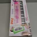 Pyle Electric Keyboard 49 Keys  Portable Digital Piano with 100 Rhythms, 100 Tones, 50 Demo Songs, Rechargeable Battery, Wired Microphone  Beginner Keyboard for Kids and Adults, Pink (PKBRD4912PK.3)