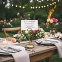 12Pcs Premium Table Number Holders Gold Table Place Card Holders with Weighted Base Stand and Clip Small Tables Card Holder Pictures Photo Holder for Centerpieces, Christmas, Wedding Party