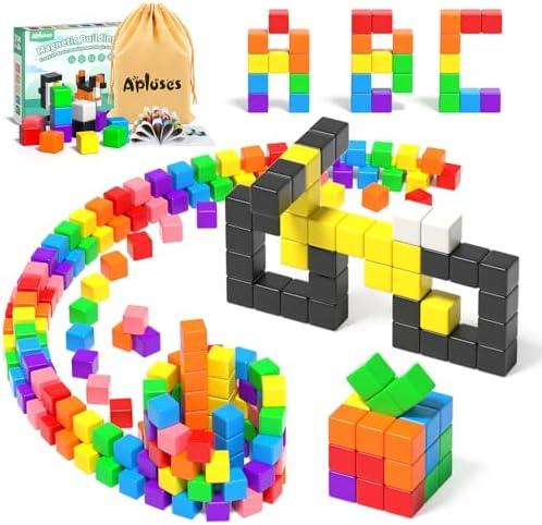 54 PCS Magnetic Blocks, Magnetic Building Blocks for Toddlers 3+, Montessori Toys, Magnet Cubes, Preschool STEM Educational Sensory Magnet Toys for Kids Ages 3-5 Year Old Boys and Girls