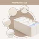 Criusia Drawer Organizer Clothes, 10 Pack Dresser Organizer for Baby Clothes, Underwear, Sock- Foldable Closet Organization and Storage Dividers Bins for Nursery, Bedroom (Beige)