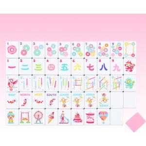 My Mahjong Trove 160 Pink American Printed Mahjong Game Set with Carrying Bag and Accessories, 1.2 Mahjong Tile Set