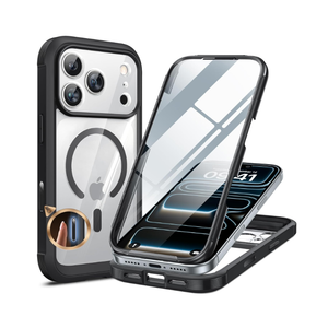 Miracase for iPhone 17 Pro Max Case 6.9" FullBody Phone Case with Builtin Glass Screen Protector& Full Camera Protector,[Magnetic with MagSafe] Drop Proof 17 ProMax Cover, Clear