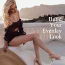 Ankis Nude Gold Black Heels Strappy Heels for Women 3 Inch Stiletto Open Toe Sandals for Wedding Evening Party Homecoming (6)