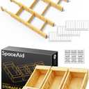 SpaceAid Bamboo Drawer Dividers with Inserts 6 Dividers with 12 Inserts (17-22 in) Bag Storage Organizer for Kitchen Drawer (4 Pack)