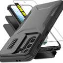 for Galaxy S21 5G Case with 1 HD Screen Protector & Slide Camera Cover [Military-Grade] Phone Case Heavy Duty Rugged Shockproof Protective Cover for Samsung Galaxy S21(Black)