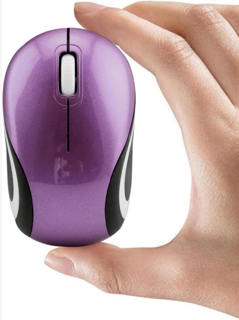 Wireless Mouse Mini Small Cute Pocket Portable Compact Travel USB Tiny Optical Little Mice 3 Buttons 1000 DPI Cordless Mouse for PC Laptop Computer MacBook Kids Girl Boy Women Small Hands Gift(Purple)