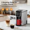 Horavie Single Serve Coffee Maker for K-Cup Pod and Grounds, Hot & Iced Coffee Maker, Strong Button Feature, 6 to 14oz Brew Sizes, 50oz Removable Reservoir, Fit 6.5" Mugs, Stainless Steel, Black