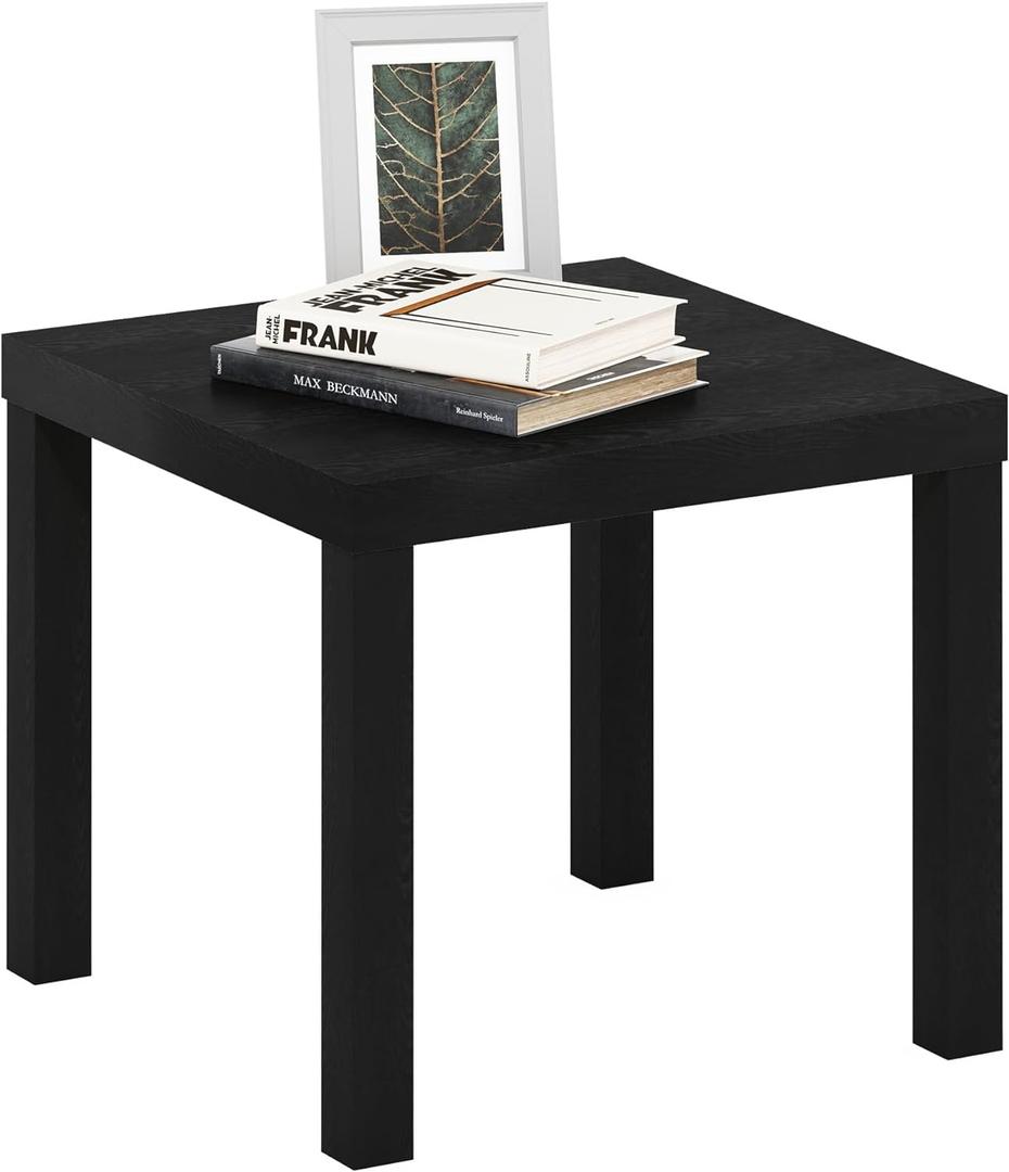 Furinno Classic Homey Square Parsons Side End Table, 1-Pack, Black, Standard, Set of 1