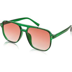 Retro Square Pilot Sunglasses Women Men 70s Vintage Trendy Plastic Frame Sun Glasses