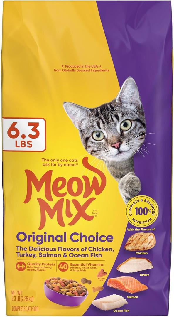 Meow Mix Original Choice Dry Cat Food, 6.3 Pound Bag (EXP 02/11/27)