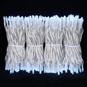 YULETIME 300 Cool White Christmas Lights, 100 ft 8 Modes LED String Light Wide Angle Bulbs, Safe 29V Adapter, Multimode Lighting, Connectable, 100' Total Length, 1-Strand 300 Lights, 4" Spacing