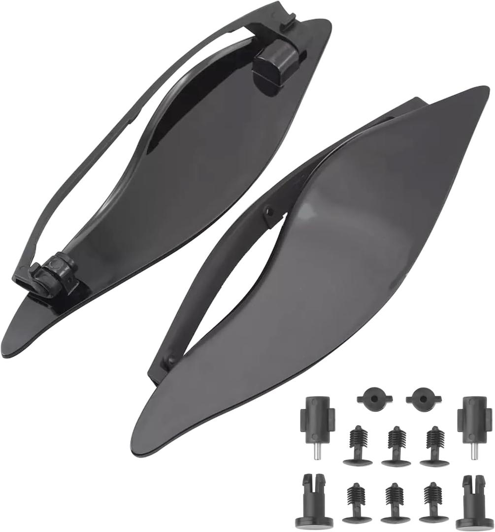 Fairing Air Deflectors Side Wing Windshield Adjustable Wind Deflectors Compatible with 2014-2024 Harley Electra Glide Street Glide Tri Glide Ultra Limited Fairing Side Shield (Black)