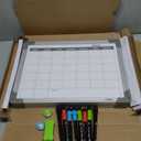 Magnetic Dry Erase Board with Calendar - Small Double Sided Whiteboard on Desktop with Monthly Schedule Planner, Portable Folding White Board on Table Top for Drawing, Teacher Students Classroom