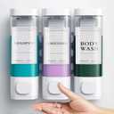 CeeVian Shampoo Dispenser Shower Dispenser 3 Chamrber No Drill Wall Mounted for Shower Shampoo and Conditioner Dispenser for Bathroom, Toilet, Hotel & Kitchen,3 * 300ML (White)