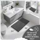 Yimobra Large Bathroom Rugs Non Slip Washable 36x24 Inch - Ultra Soft Absorbent Chenille Bath Mat, Quick Dry Shaggy Floor Carpet for Tub Shower, Dark Gray Home Decor Accessories