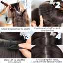 KooKaStyle Invisible Wire Hair Extensions Long Wavy Layered Synthetic Hair Extensions with Transparent Wire Adjustable Size 6 Secure Clips Strawberry Blonde Hairpieces for Women 20 Inch