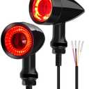 Benlari Motorcycle Bullet 48 LEDs Rear Turn Signal Light SMD Blinker Indicator Fit for Honda Yamaha Suzuki Kawasaki Harley (Black,Rear Turn Light) (Black/Red and Amber Light)